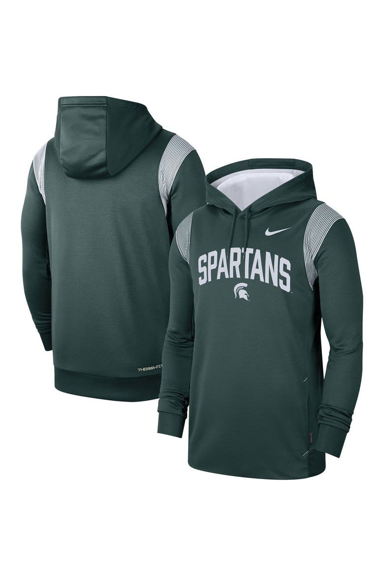 Men's Nike Green Michigan State Spartans 2022 Game Day Sideline Performance Pullover Hoodie, Main, color, Green