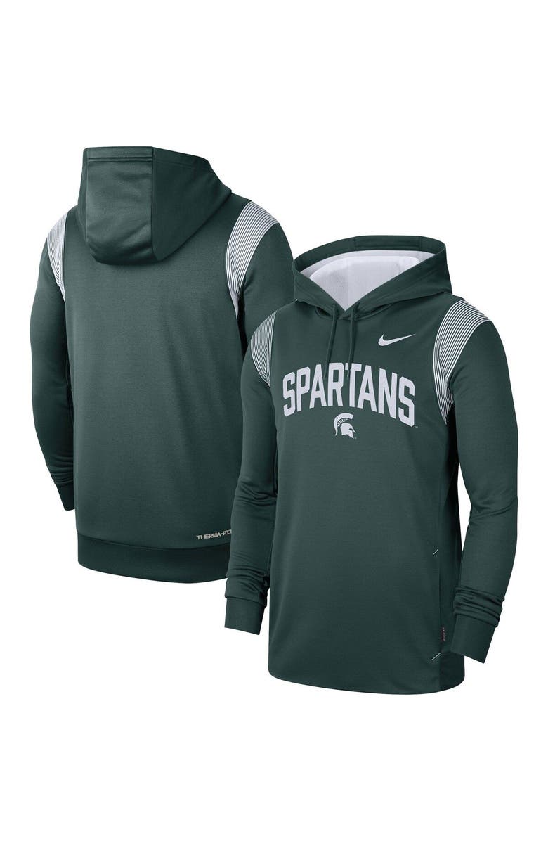 Nike Men's Nike Green Michigan State Spartans 2022 Game Day Sideline Performance Pullover Hoodie, Main, color, Green