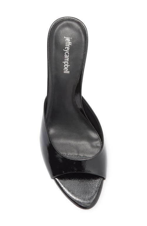 Jeffrey Campbell Spy-kid Slide Sandal In Black Crinkle Patent