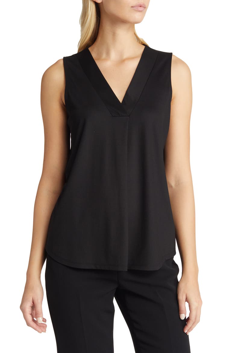 Harmony Pleat Neck Shell, Main, color, ANNE BLACK