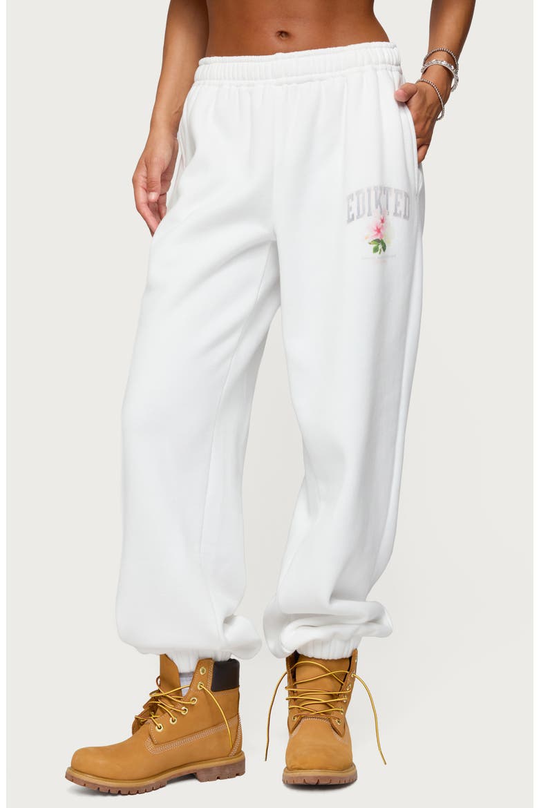 Flerua Logo Sweatpants, Main, color, WHITE