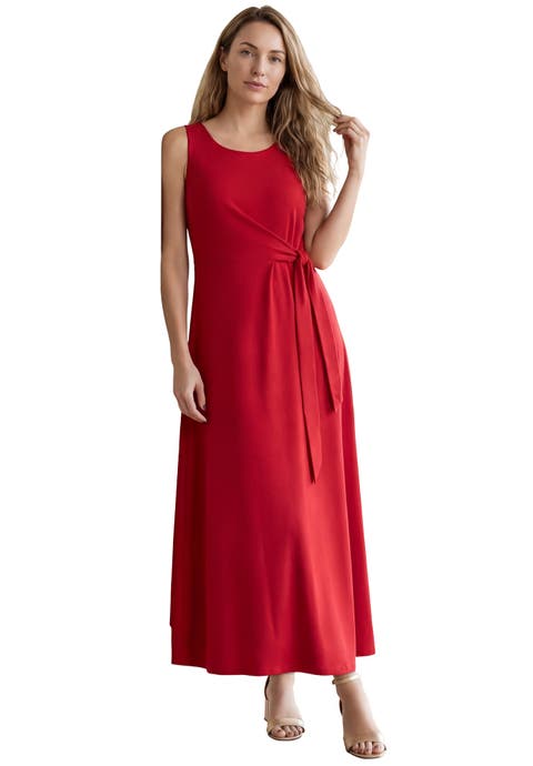 Stretch Cotton Side Tie Maxi Dress (Plus)