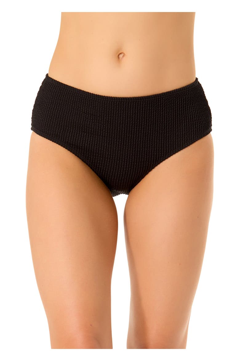 Women's Live In Color Textured Midrise Swim Bottom, Main, color, Black