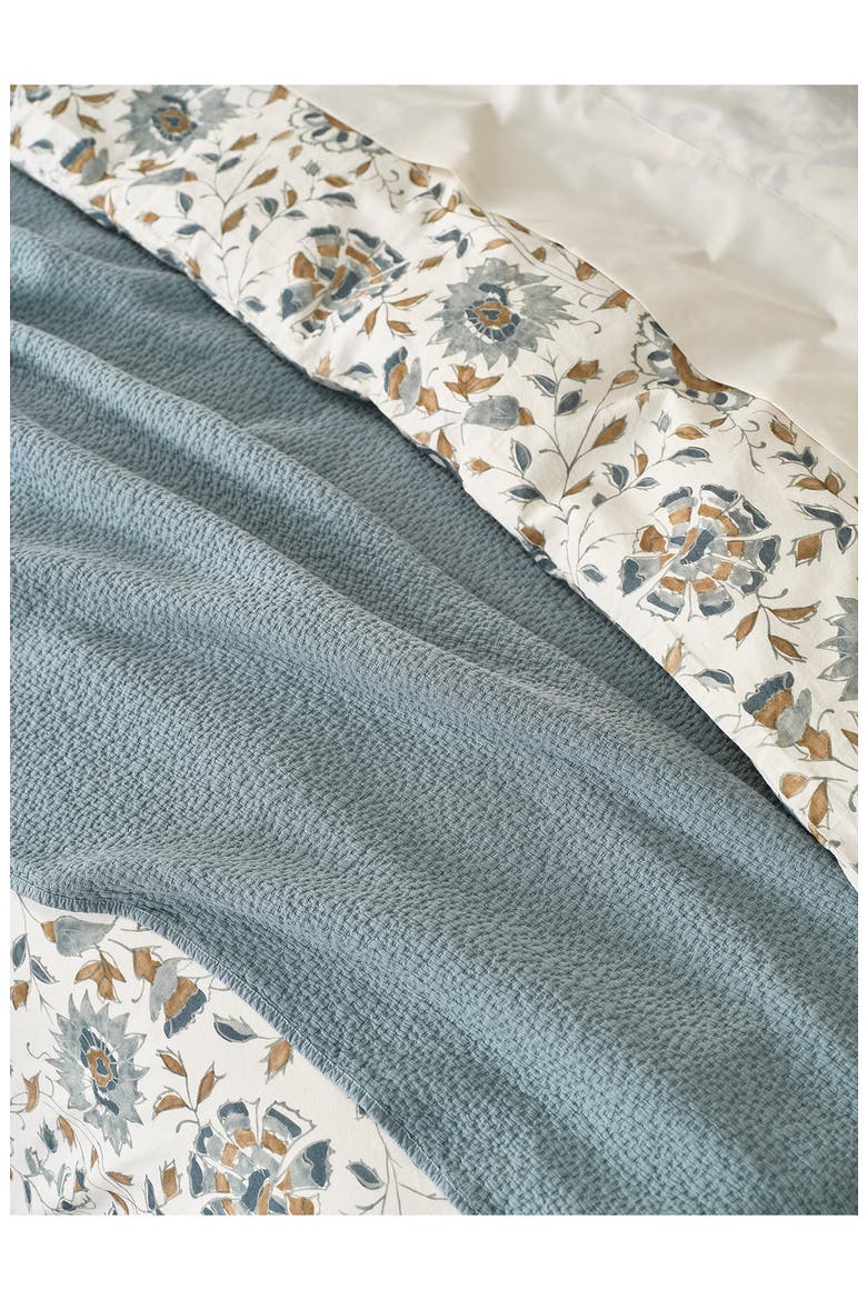 Cascade Matelassé Organic Cotton Blanket, Alternate, color, LAGOON
