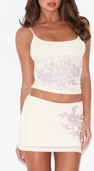 Tiger Mist Octavia Floral Embellished Mesh Camisole