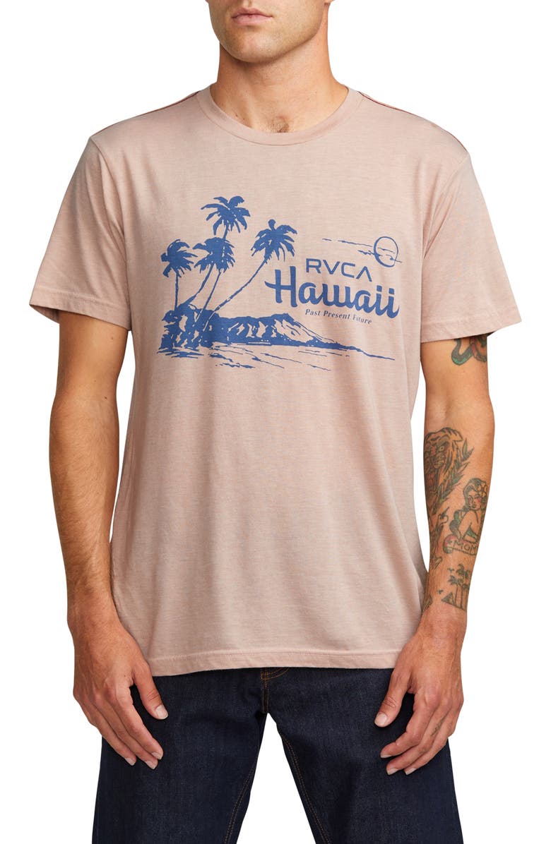RVCA Luau Vistas Slim Fit Graphic T-Shirt, Main, color, Pale Mauve