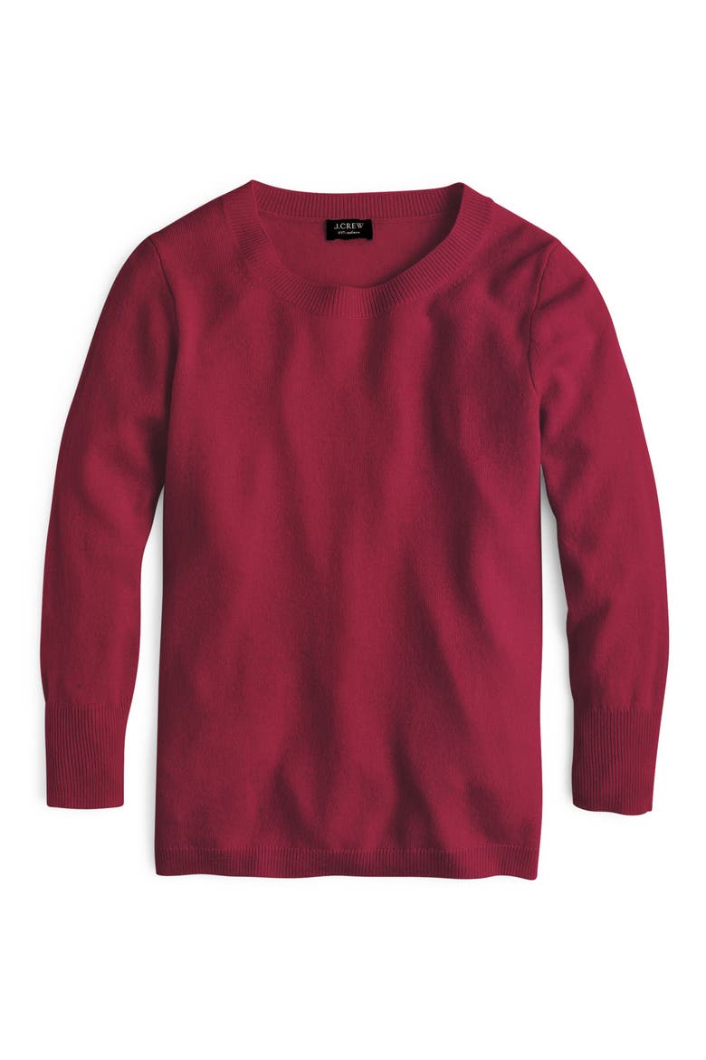 Crewneck Cashmere Sweater, Main, color, BURGUNDY