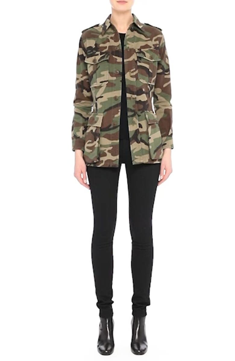 Saint Laurent High Rise Skinny Jeans, Alternate, color, 