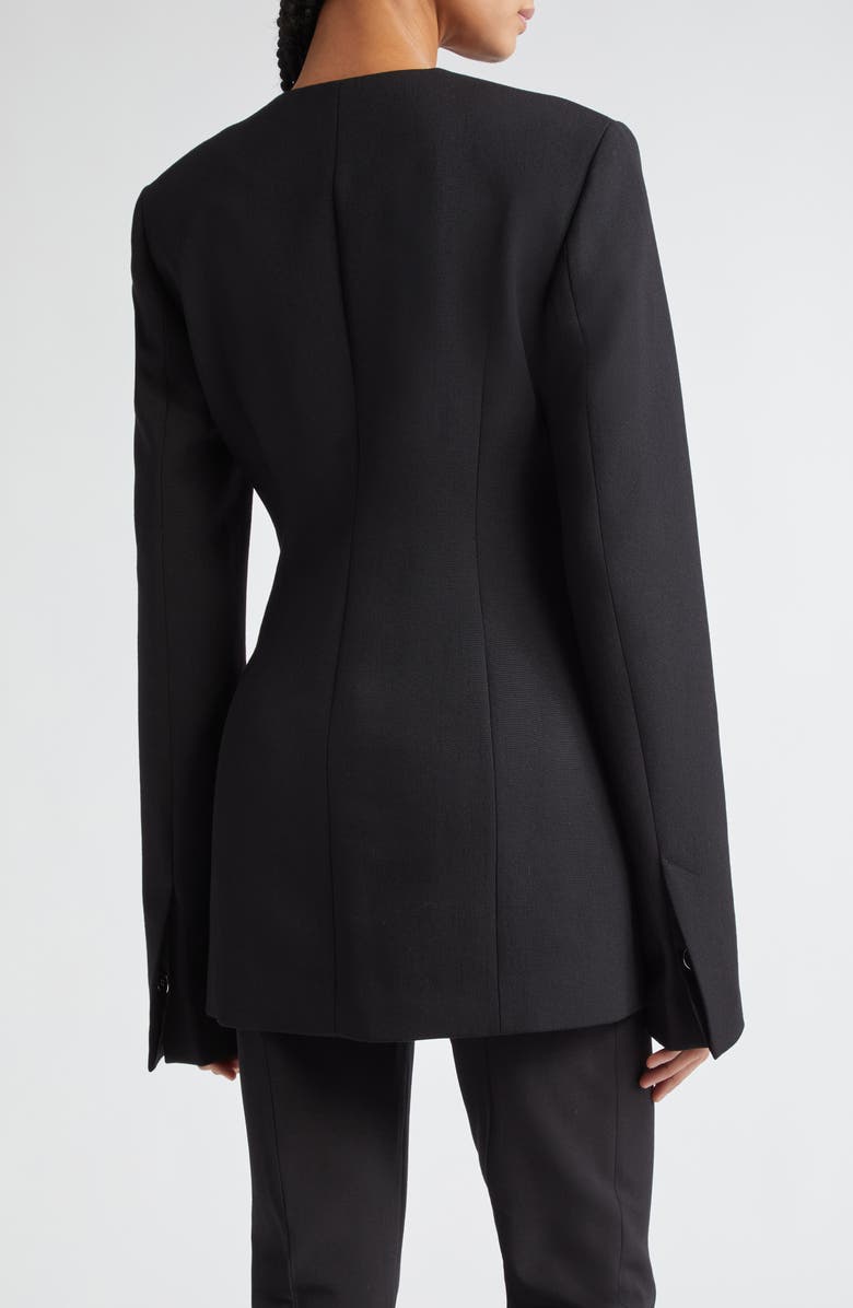 TOTEME Collarless Wool Blend Blazer, Alternate, color, Black 001