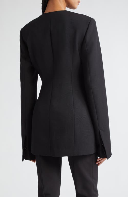 Totême Toteme Collarless Wool Blend Blazer In Black