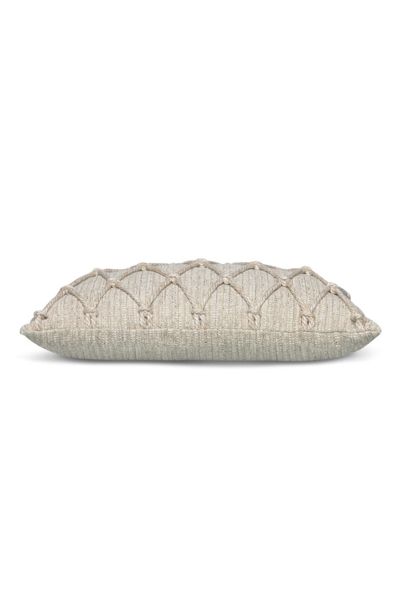 Elaine Smith Macrame Fawn Hand Knotted Indoor & Outdoor Woven Accent Pillow, Alternate, color, Fawn