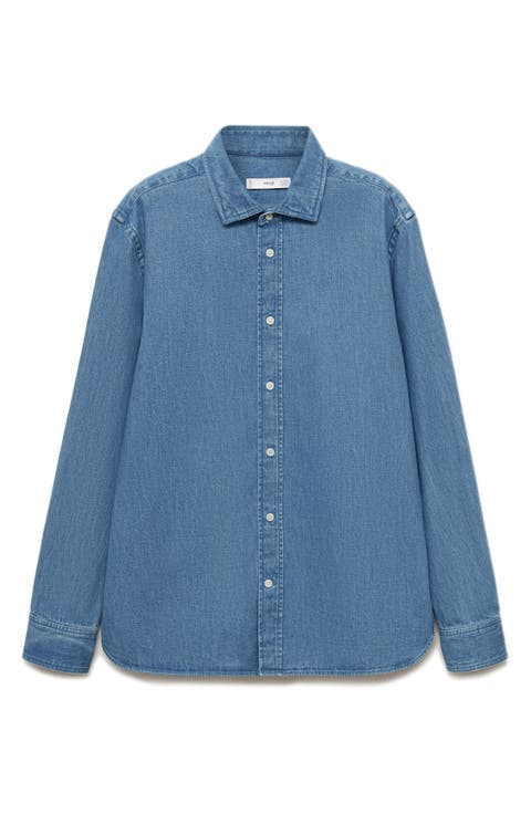 Denim Button-Up Shirt