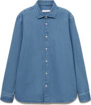MANGO Denim Button-Up Shirt