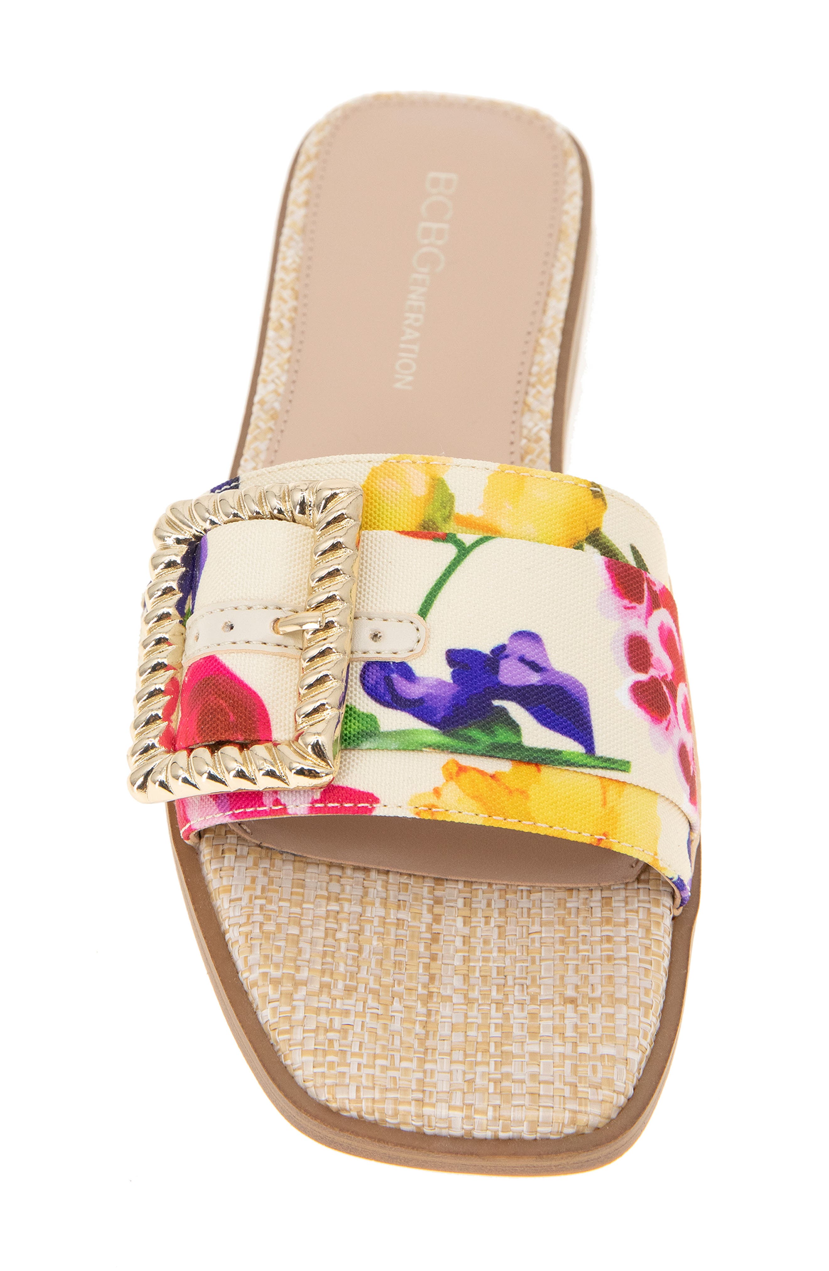 BCBGeneration Mollie Buckle Sandal, Alternate, color, Floral Print