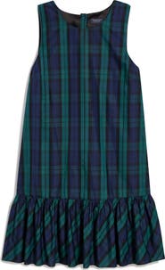 vineyard vines Jody Plaid Sleeveless Ruffle Hem Dress