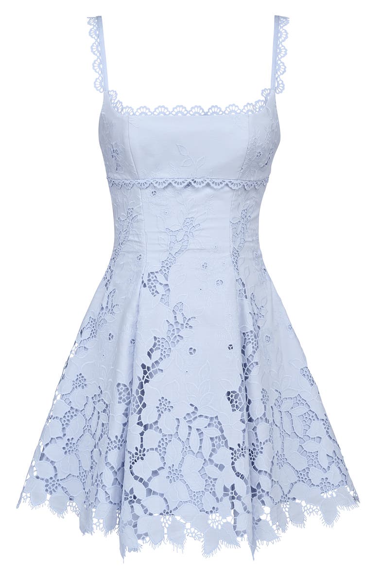HOUSE OF CB Isla Bluebell Scalloped Lace Cocktail Minidress, Alternate, color, Bluebell