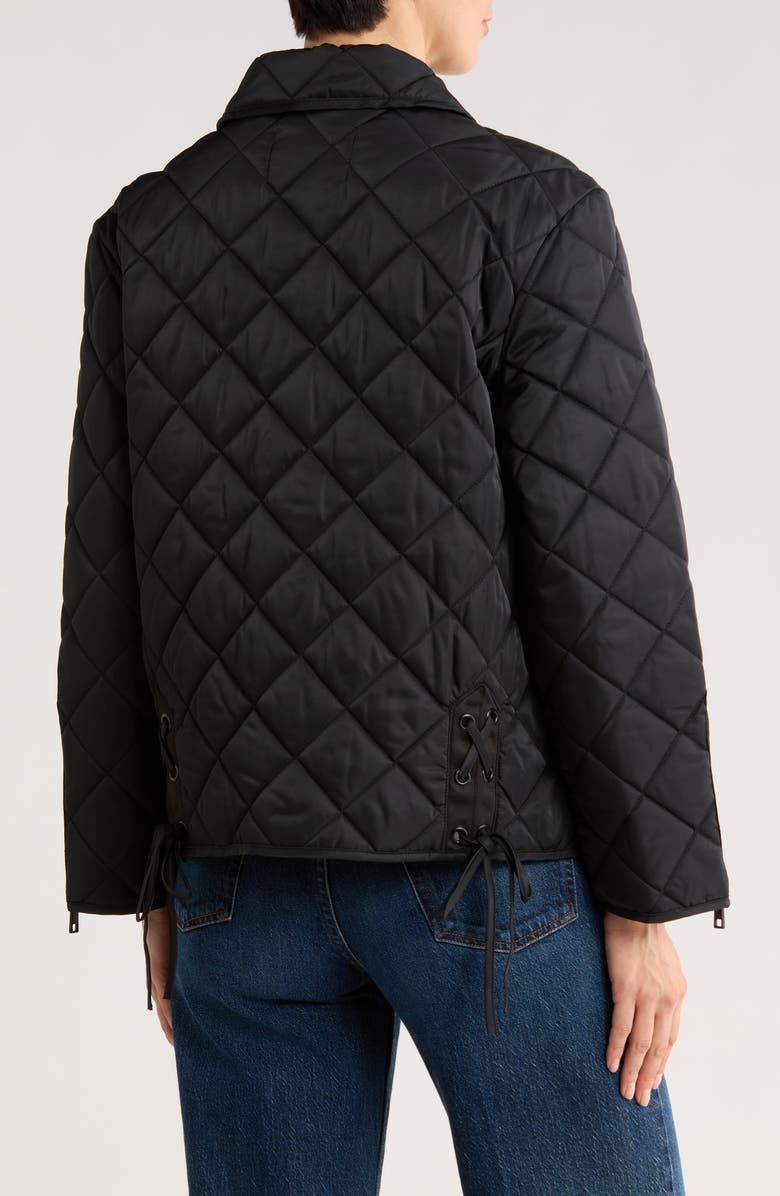 Rebecca Minkoff Quilted Moto Jacket, Alternate, color, Black
