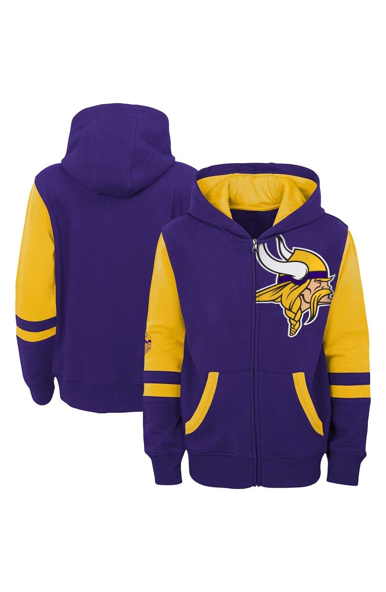 Outerstuff Youth Purple Minnesota Vikings Colorblock Full-Zip Hoodie, Main, color, Purple