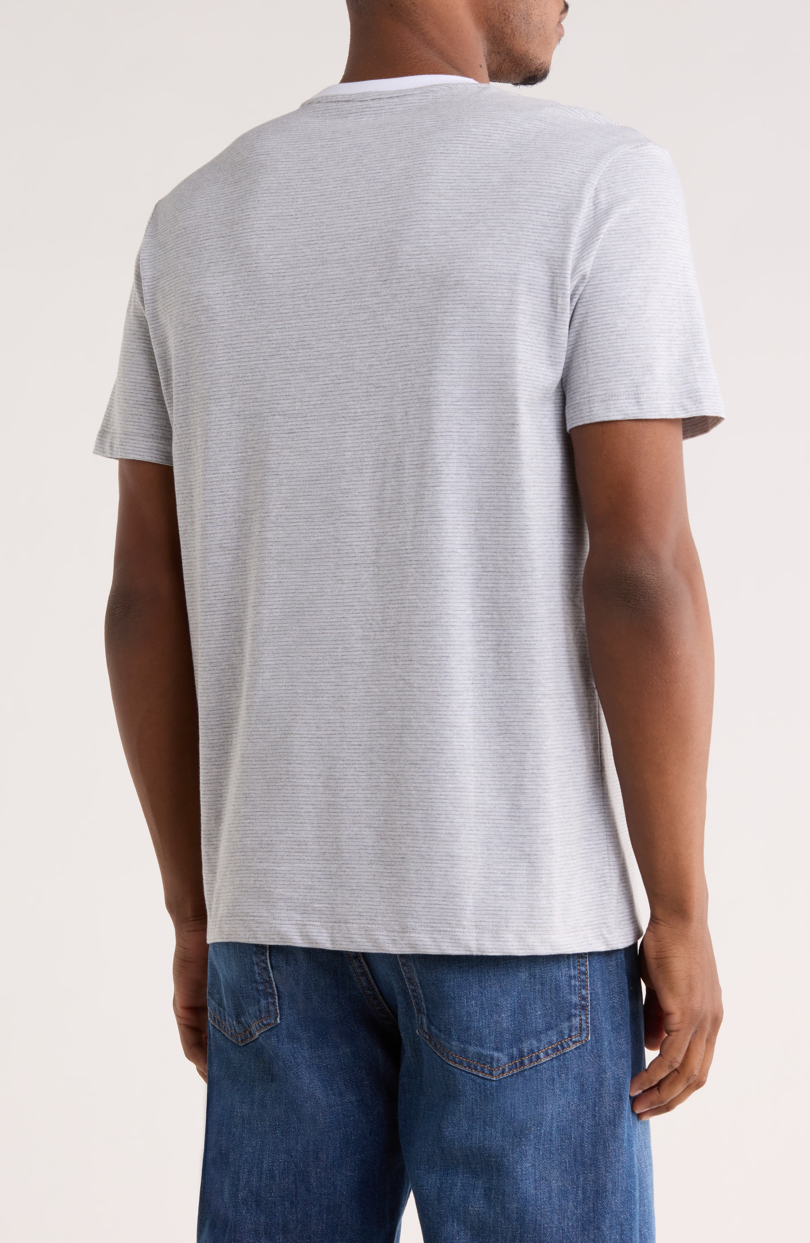 Classic Fit Heathered Feeder Stripe T-Shirt - image 2