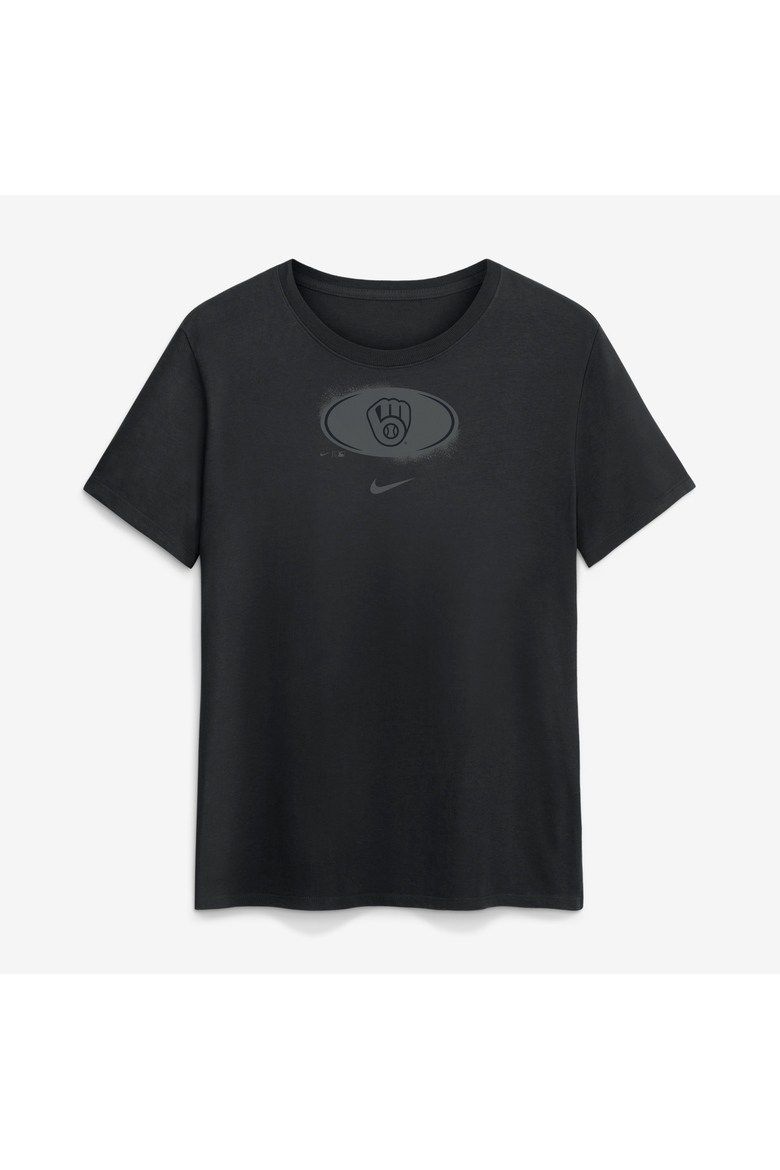 Women's Nike Black Milwaukee Brewers Black on Black Cotton T-Shirt, Main, color, Black