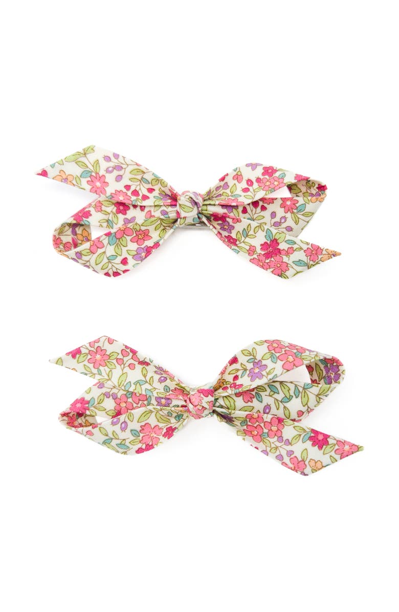 Puttisu 2pc Bow Clip Set, Alternate, color, Floral Garden