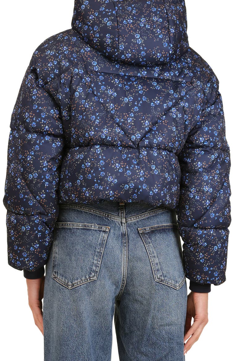 Cropped Hooded Puffer Coat, Alternate, color, AUTUMN DITSY