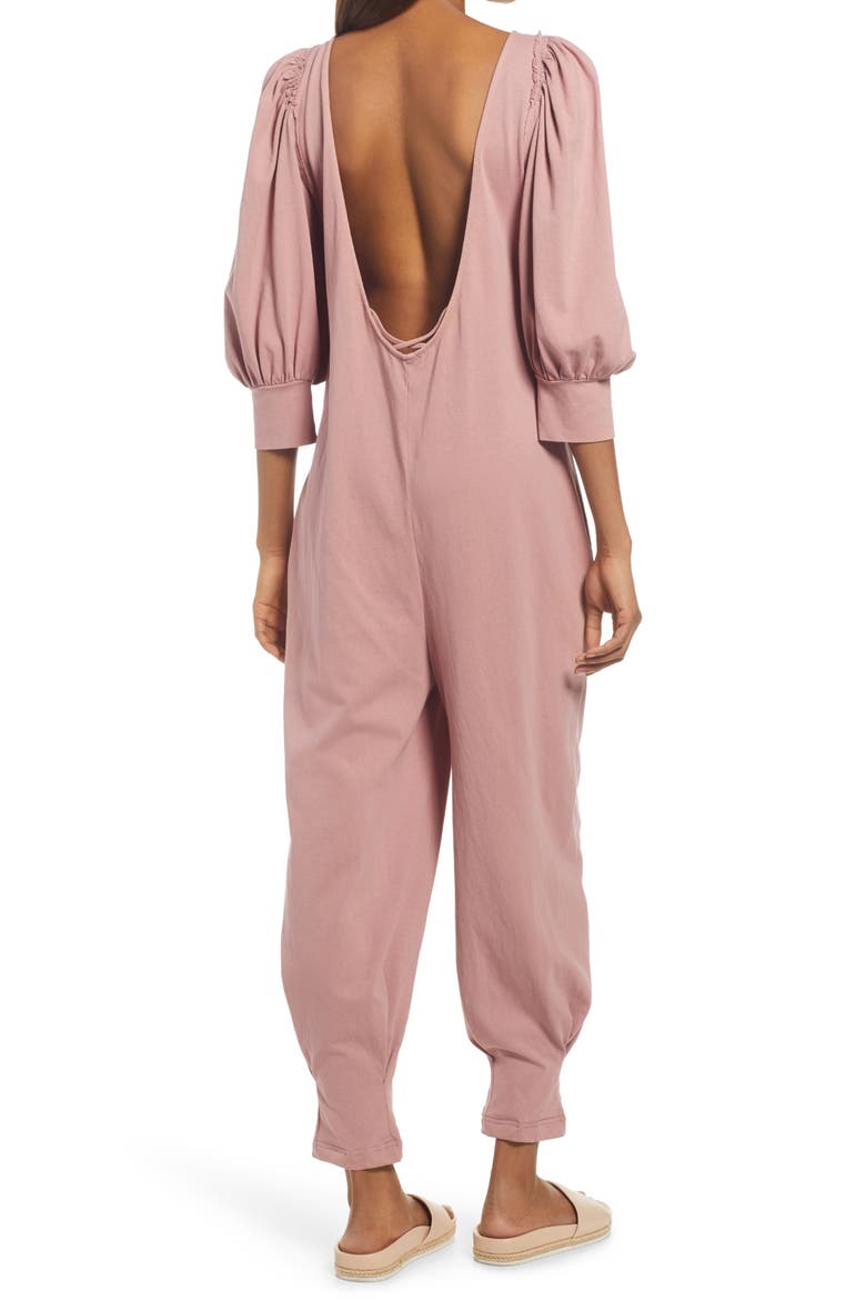 Jackie V-Back Jumpsuit, Alternate, color, SMOKED ROSES