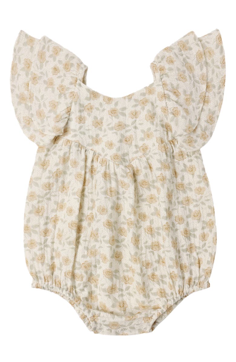 Rylee + Cru Floral Romper, Alternate, color, Ivory