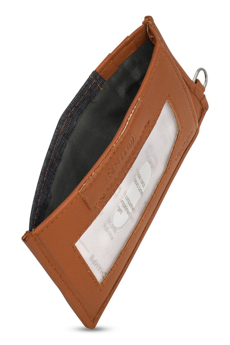 Denim Slim Card Holder, Alternate, color, TAN/BLACK