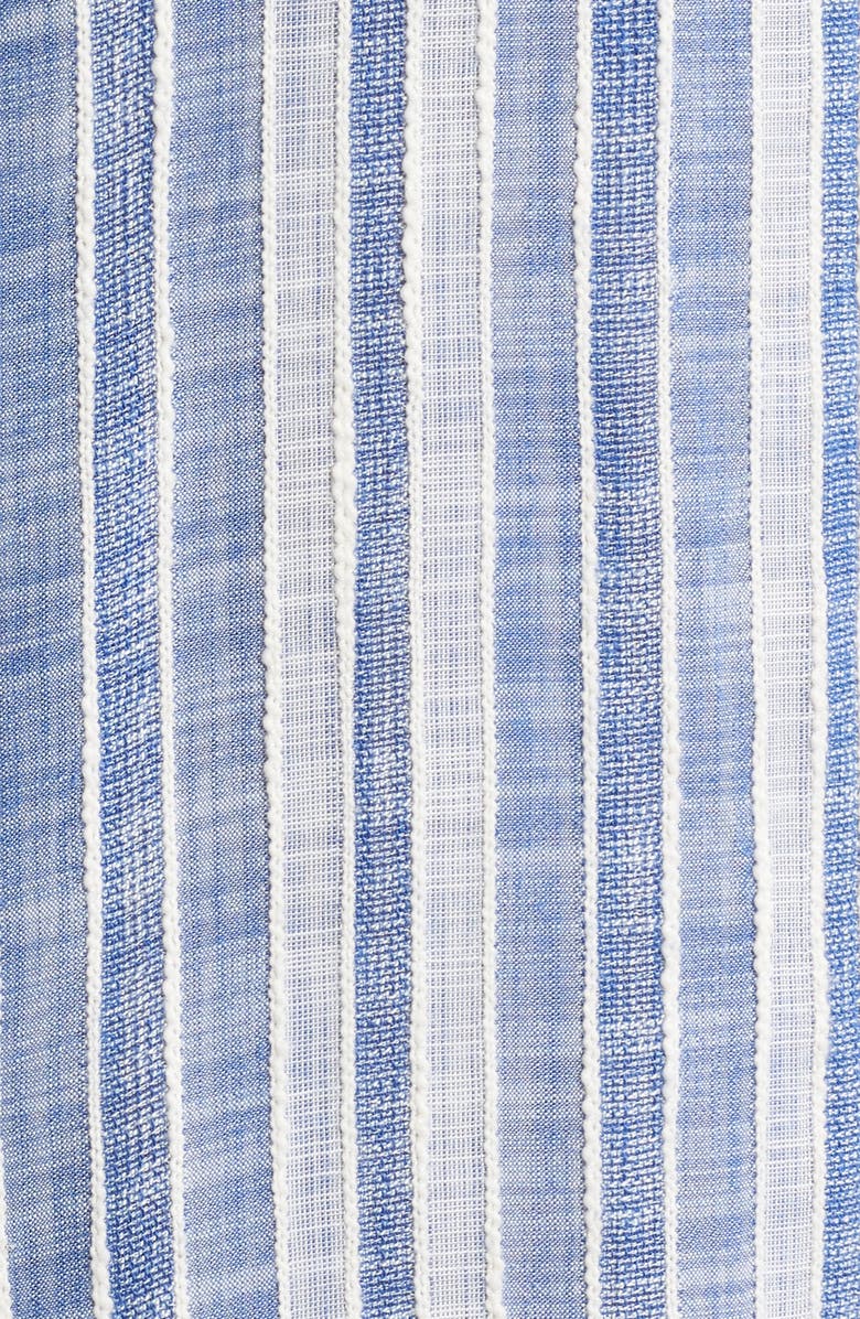 Robert Barakett Penning Stripe Short Sleeve Button-Up Shirt, Alternate, color, Blue