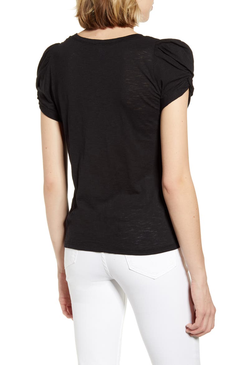 Puff Sleeve Top, Alternate, color, RICH BLACK