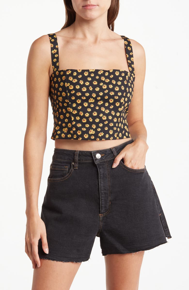 WeWoreWhat Floral Corset Crop Top, Main, color, 