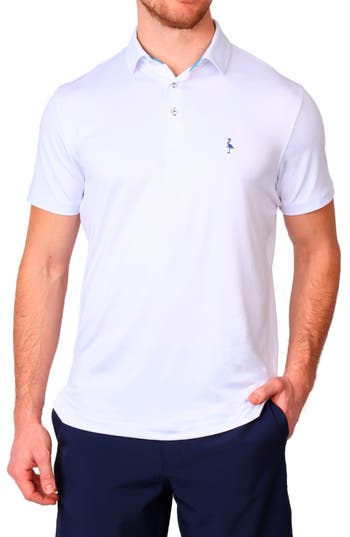Shop Tailorbyrd Solid Mélange Performance Polo In Dove White