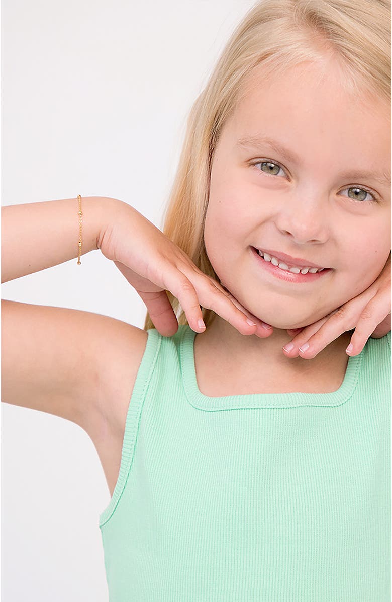 In Season Jewelry 14k Tiny Polished Satellite Bracelet, Alternate, color, Gold