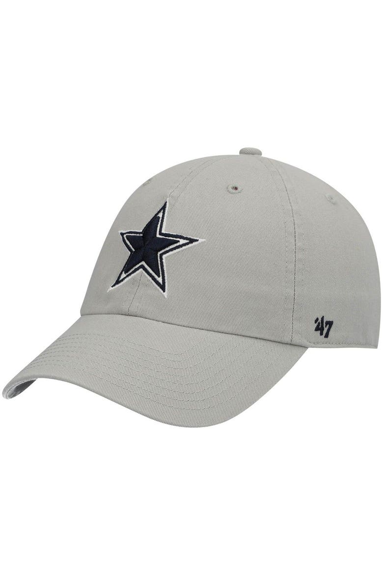 Men's '47 Gray Dallas Cowboys Primary Clean Up Adjustable Hat, Main, color, Gray