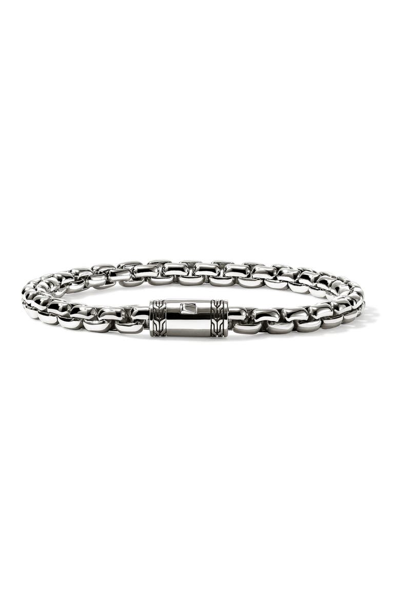 Box Chain Bracelet, 6mm, Alternate, color, STERLING SILVER