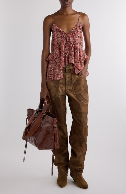 Isabel Marant Étoile Briara Handkerchief Ruffle Camisole In Brown