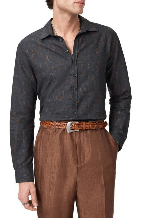 Bucks Floral Linen & Cotton Button-Up Shirt