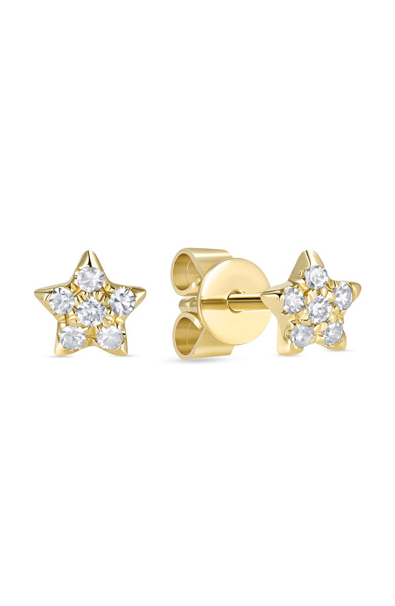 RON HAMI Diamond Star Stud Earrings, Main, color, 14K Yellow Gold