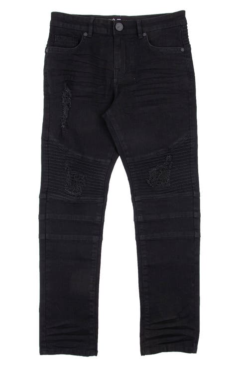 Moto Distressed Fashion Jeans (Big Boys)