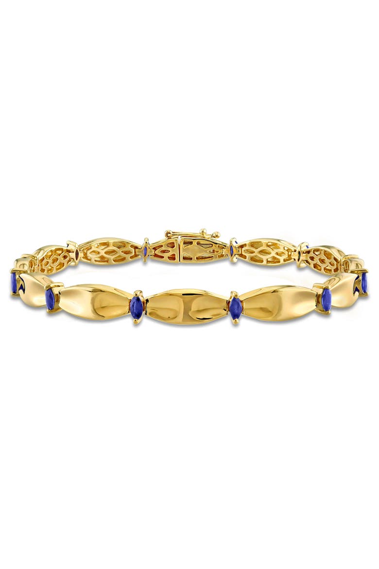 Precious Gems Station Bracelet 10k Gold, Main, color, Sapphire