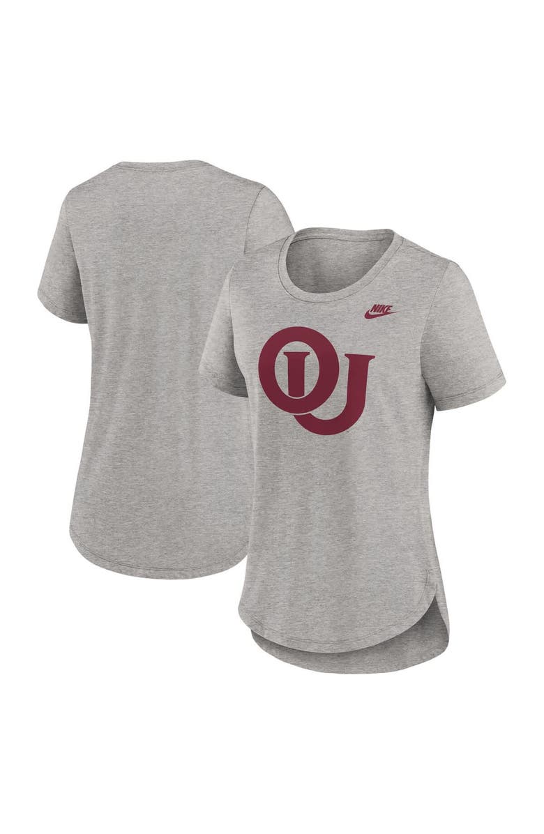 Nike Women's Nike Heather Gray Oklahoma Sooners Legacy Tri-Blend T-Shirt, Alternate, color, Heather Gray
