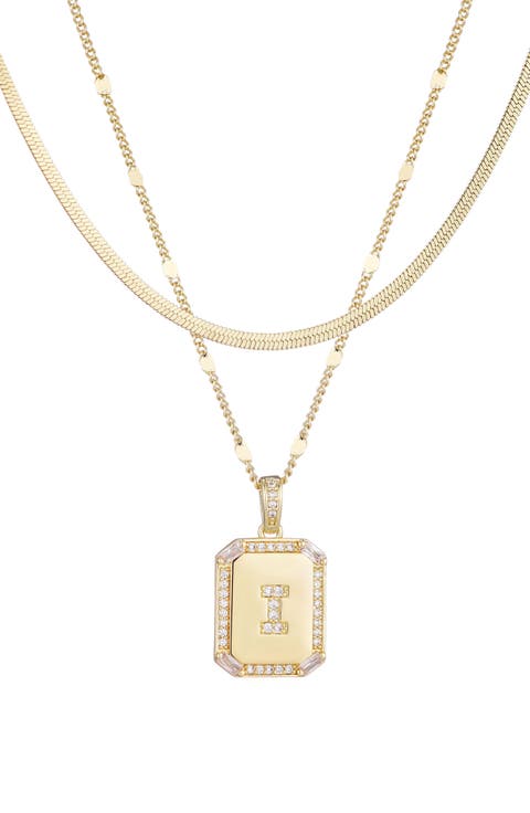 Initial Tag Pendant Necklace