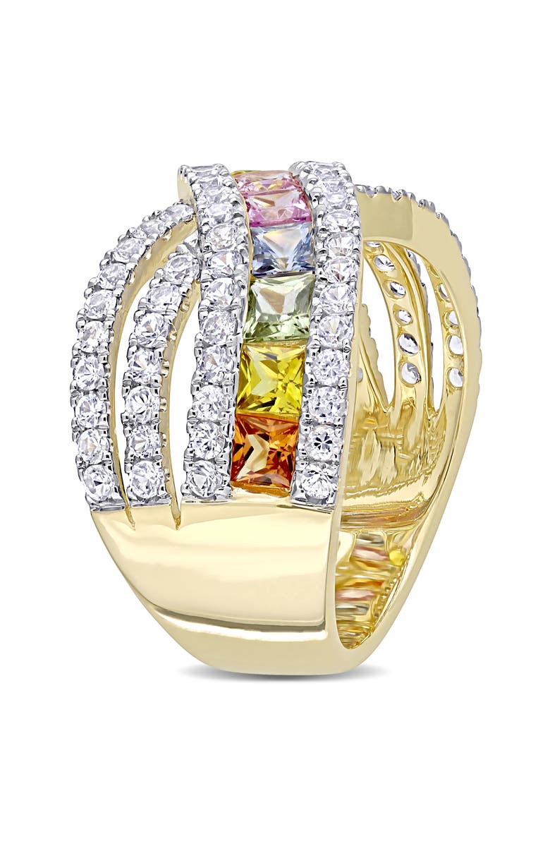 Julianna B. Multi-Color Sapphire Crisscross Ring 14k, Alternate, color, Multi-Color Sapphire