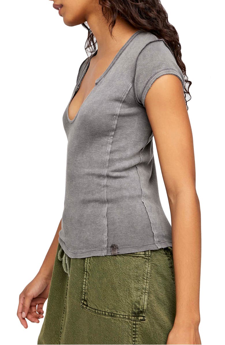 Free People We the Free Always Yours V-Neck Cotton Blend T-Shirt, Alternate, color, 