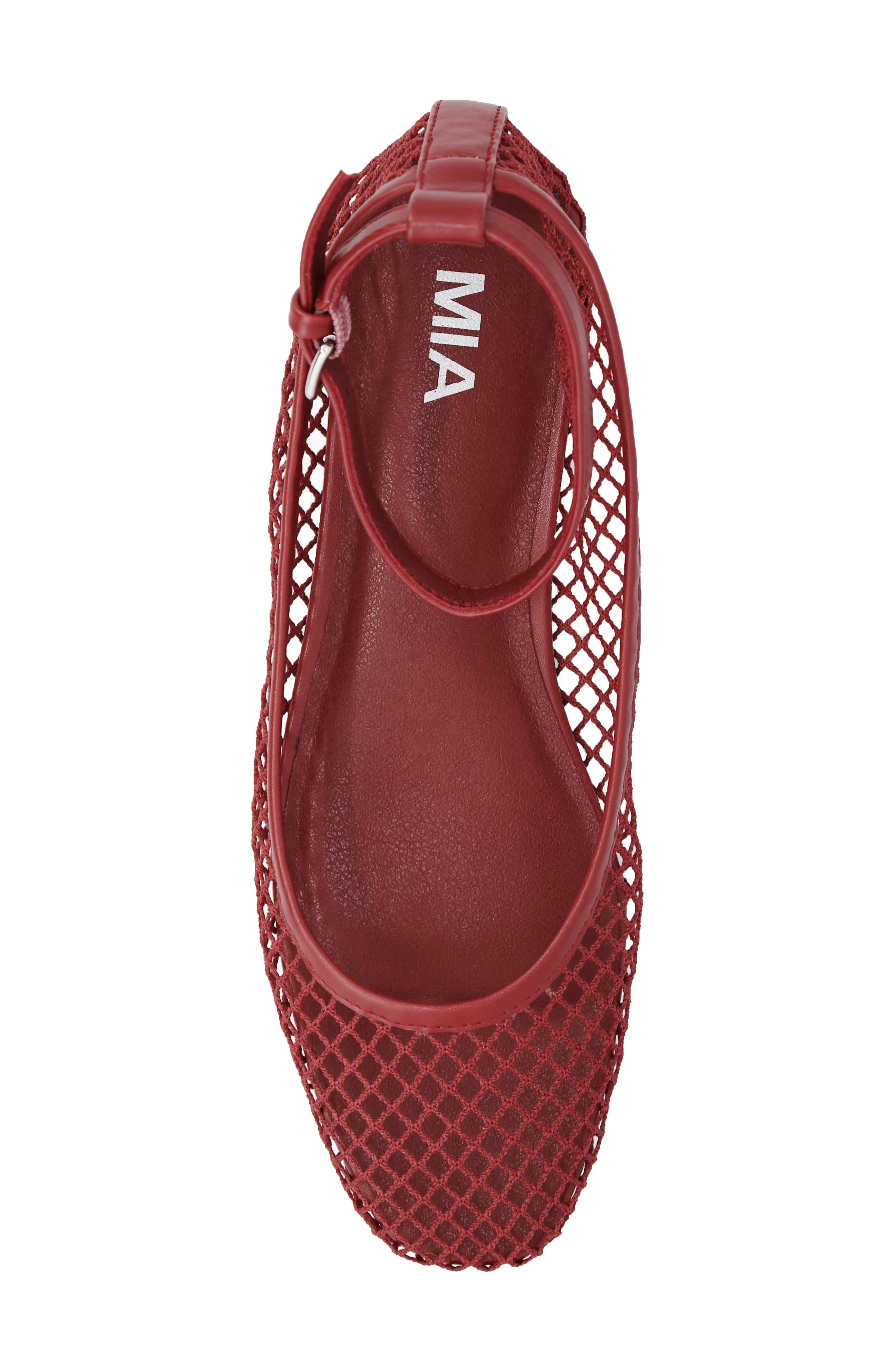 Roz Ankle Strap Flat, Alternate, color, RED
