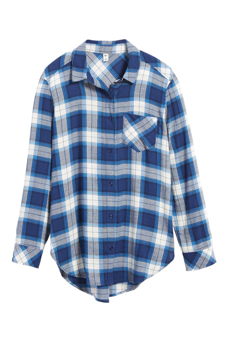Plaid Cotton Blend Shirt, Alternate, color, BLUE TWILIGHT SCHY PLAID