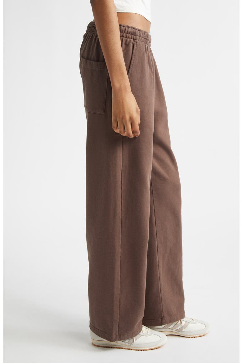 NY Crest Embroidered Wide Leg Sweatpants, Alternate, color, CHOCOLATE