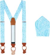 Trafalgar Sobee Paisley Silk Brace & Pocket Square Set