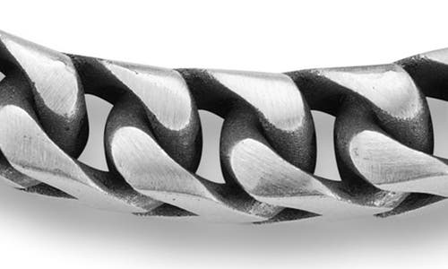 Yield Of Men Oxidized Sterling Silver Curb Chain Bracelet In Metallic